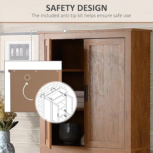 Miniatura 6 de HOMCOM Despensa de cocina de 4 puertas de 64 pulgadas, armario de almacenamiento independiente con 3 estantes ajustables para cocina, comedor o sala