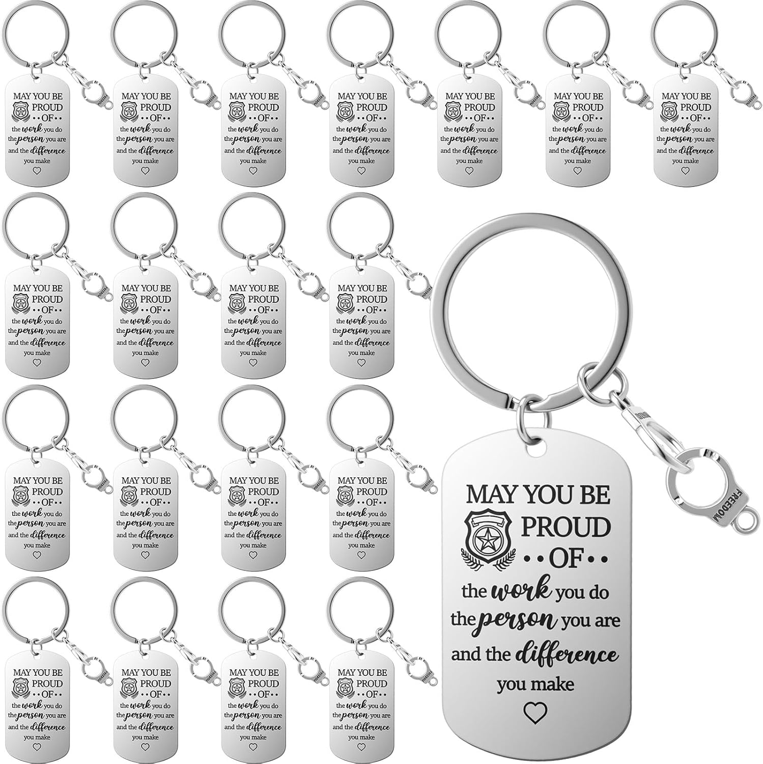 VioraWhite 24 Pcs Police Officer Gifts for Men Police Theme Keychain Appreciation Correctional Officer Accessories