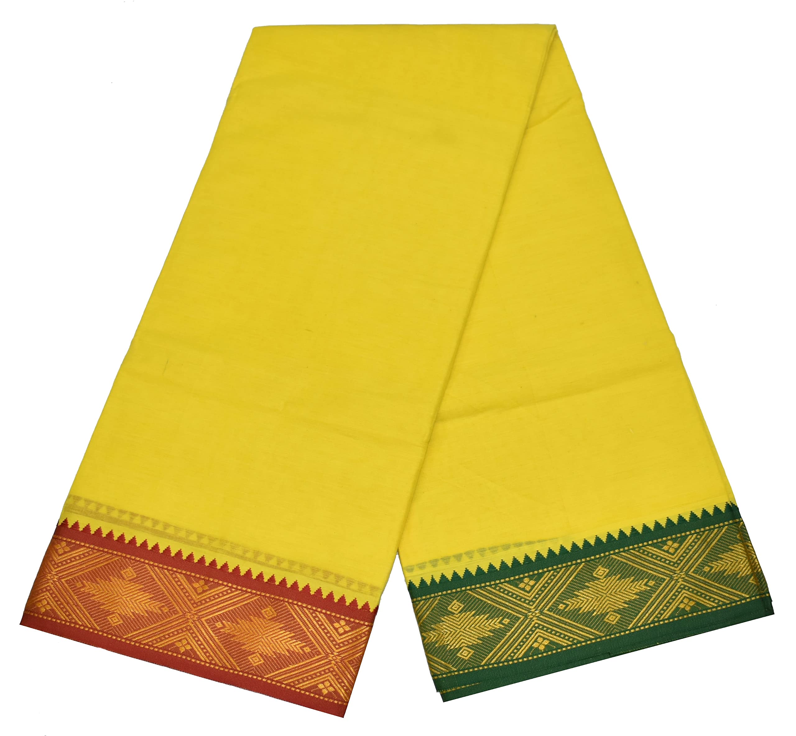 Men's Panchakacham Dhoti with Angavasthram Towel, Jari Border, 100% Cotton, Size: 9 X 5 (4.0mtr Dhoti, 2.25mtr Towel) (Unstitched)-image-5
