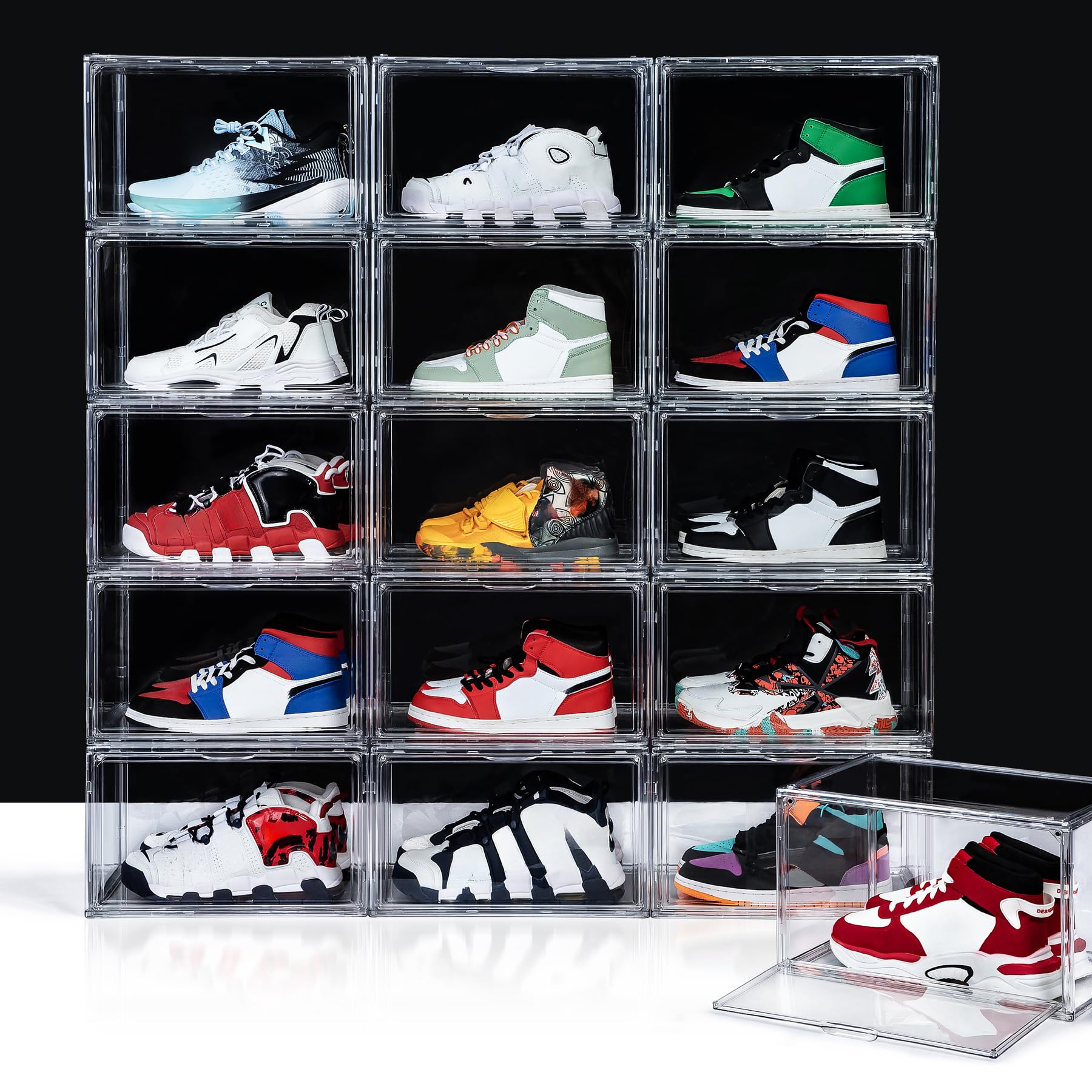 Amazon.com: 12 Pack Shoe Boxes, Acrylic Clear Shoe Boxes,360°Clear