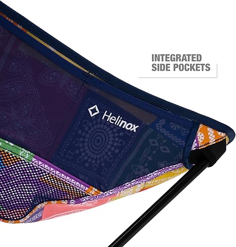 Miniatura 6 de Helinox Chair Two Ultralight, respaldo alto, silla de camping plegable, bandana arcoíris, con bolsillos