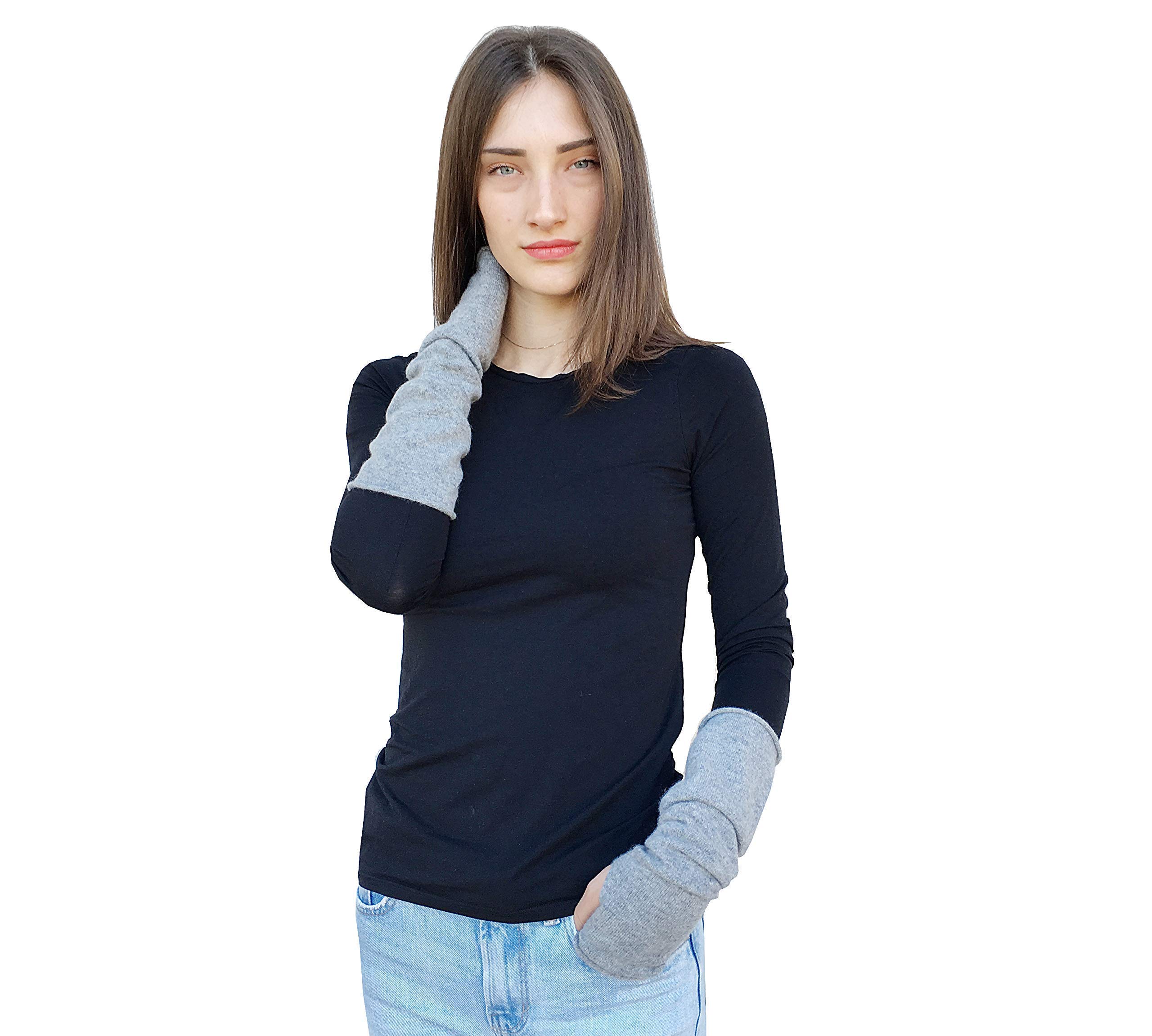 Guanti Ragazza Donna Caldi Invernali Cachemire Grigio