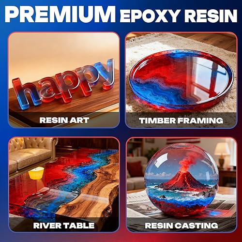 Miniatura 7 de Kit de resina epoxi de vertido profundo de 1.2 galones, 2-4 pulgadas, kit de resina epoxi transparente de vertido profundo 21 con 16 pigmentos y 20