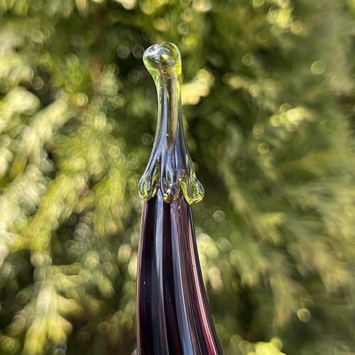 Miniatura 4 de Figura de berenjena de vidrio de 3.6 pulgadas, escultura vegetal soplada a mano, berenjena miniatura de vidrio fundido, adorno de estilo Murano,