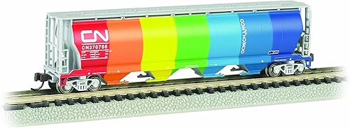 Bachmann Industries Inc. Tolva de grano cilíndrica canadiense de 4 bahías Canadian National - Demostrador - Escala N disponible en Yaxa Peru