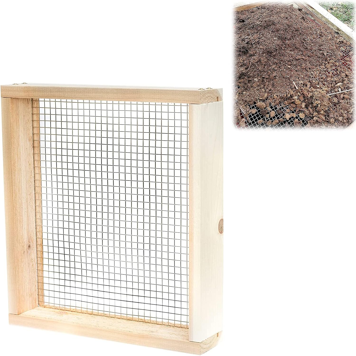 WYCCC Soil Sifter for Garden, Soil Screen Wood Dirt Sifter