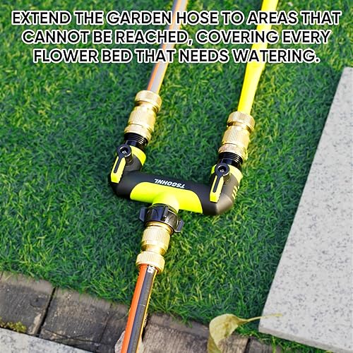 Miniatura 8 de Divisor de manguera de jardín, colector de manguera de 34 pulgadas, adaptador de grifo para exteriores, cubierta suave de TPR - Válvula de 2 vías