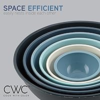 Vista 5 de COOK WITH COLOR - Tazones para mezclar de plástico con tapas, juego de 12 tazones de plástico anidables con 6 tazones de preparación y 6 tapas