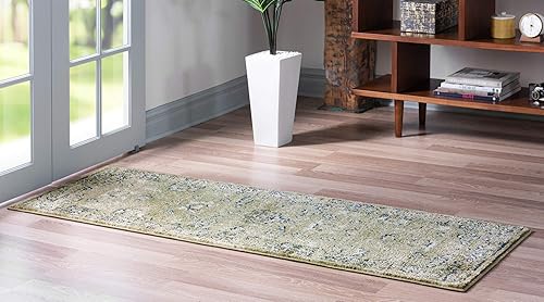 Miniatura 5 de Unique Loom Sumter Collection Edmunds - Alfombra de área (2 pies x 6 pies, verdemarfil)