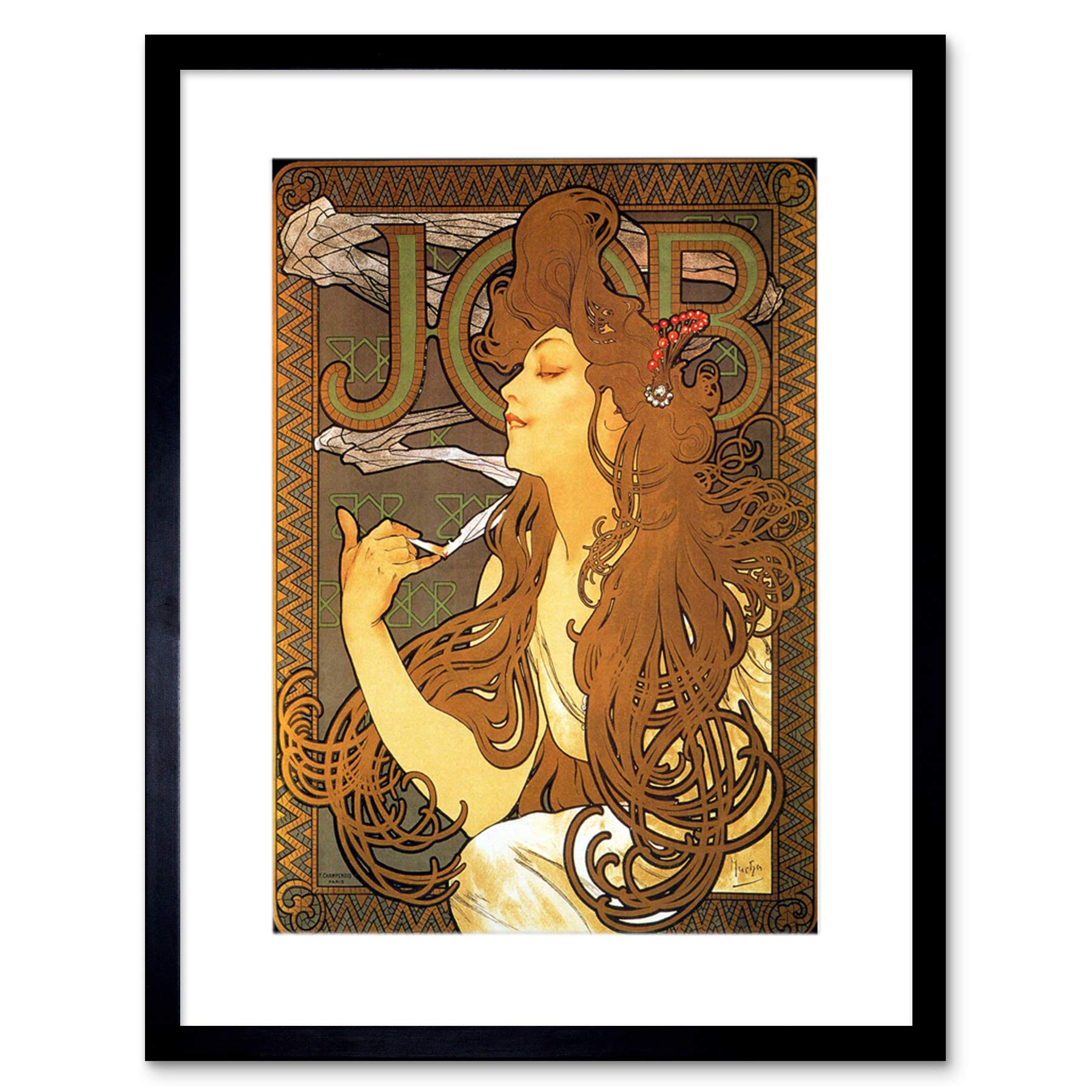 Wee Blue Coo Painting Nouveau Mucha Job 1896 Old Master Framed Wall Art Print