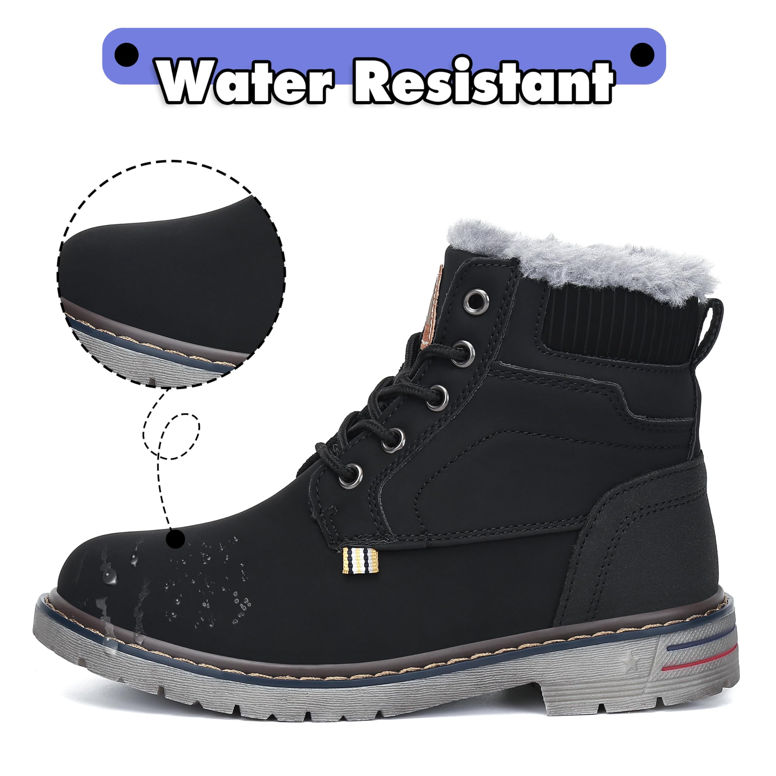 Mishansha Bambino Stivali da Neve Ragazzo Ragazza Inverno Antiscivolo Caldo Scarpe Unisex, GR.24-36