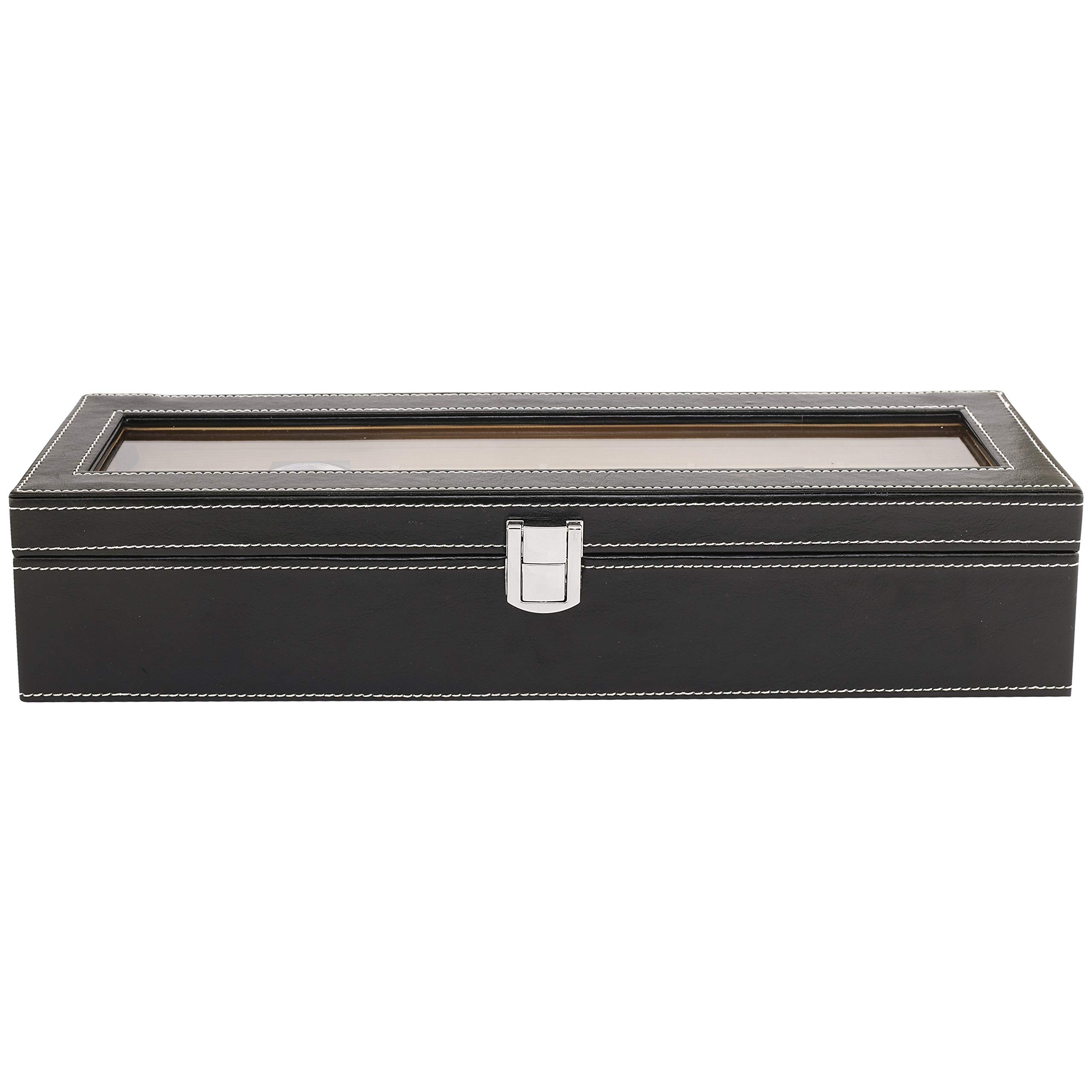 Anything & Everything Watch Box | Watch Case | Watch Holder | Watch Organizer - Black - Holds 06 Watches - Transparent (B079QLDBR6) Amazon Price History, Amazon Price Tracker
