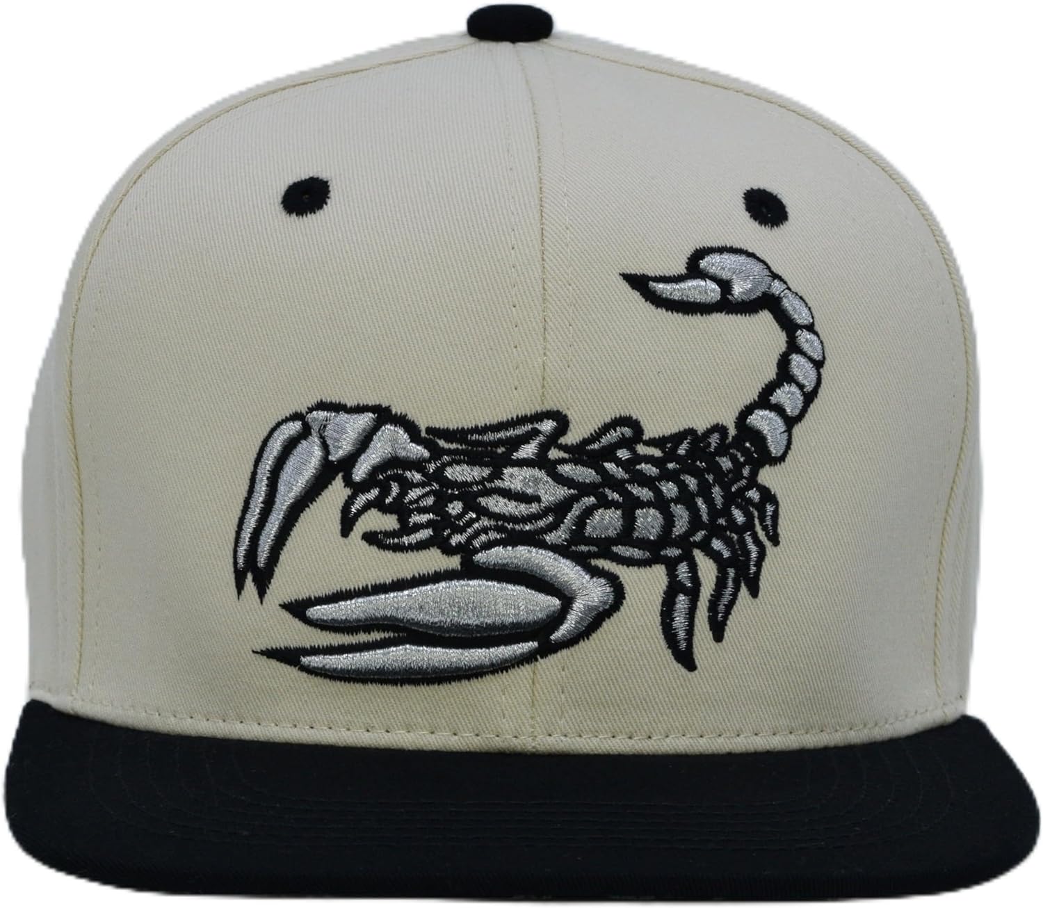 JLGUSA Scorpion Embroidery Adjustable Cotton Cap Hat, Snapback, Flat Brim, 100% Cotton