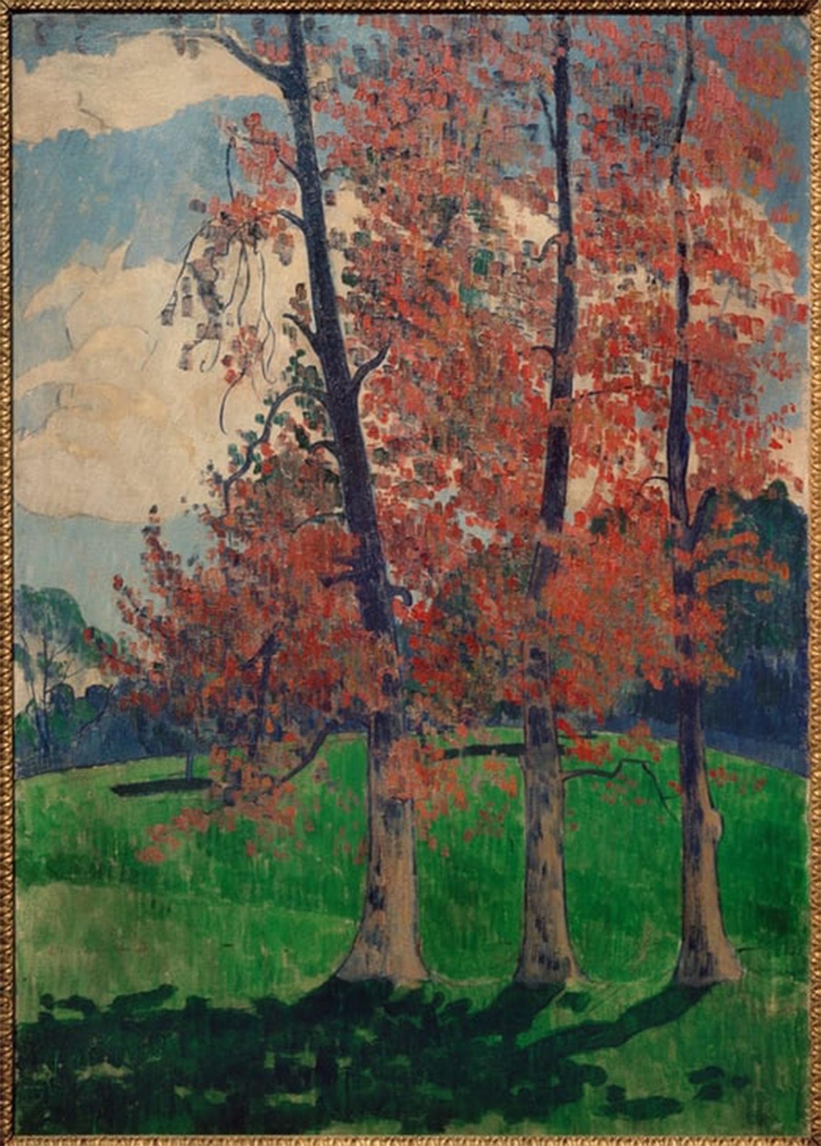 ARTXLXXBN Famous Print Painting Colorful Art Print the Red Poplars by Emile Bernard Canvas Art Decorations for Home Decor 60x90cm