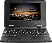 Vista 3 de 7 Pulgadas Portátil Mini Computadora Portátil Netbook para Niños Android 12 Quad Core 32GB WiFi Cámara Integrada Reproductor de YouTube Flash (Negro)