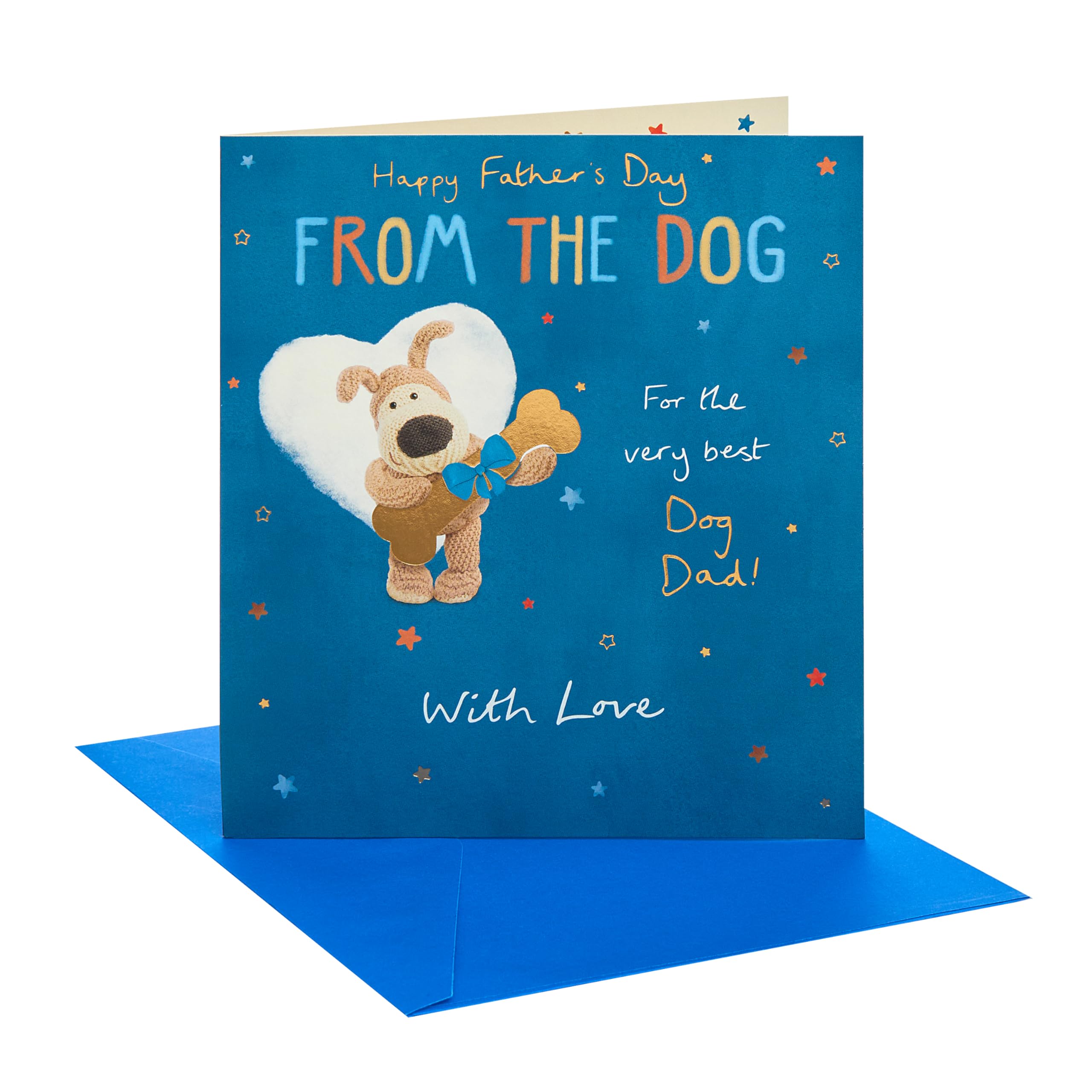 Boofle | Father's Day Card for From Dog | Card for Dad, Grandad, Husband | Him, Boys, Men | Cute Design | With Envelope | 15.9 x 18.4 cm