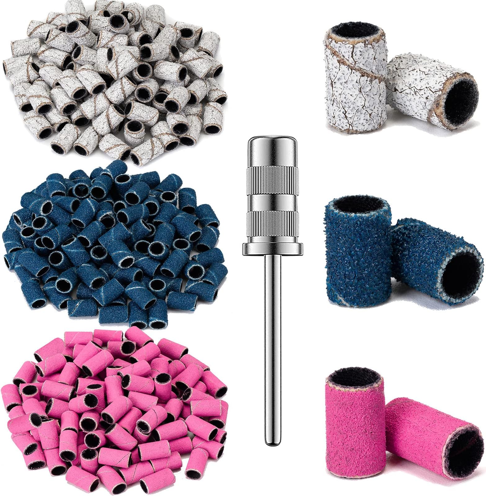 Terossy 300Pcs Sanding Bands for Nail Drill, 80 Coarse 120