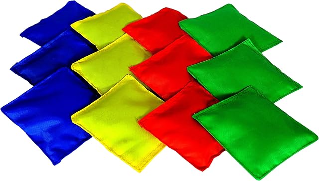 GSI 4 Inch 12 Pack Small Bean Bags Kids Throwing with Superior Stitching for Mini Bean Bag Toss Game Sensory Hand Juggling for Children Throw and Kids Beanbags Sports Outdoor Activities (12 Pieces)