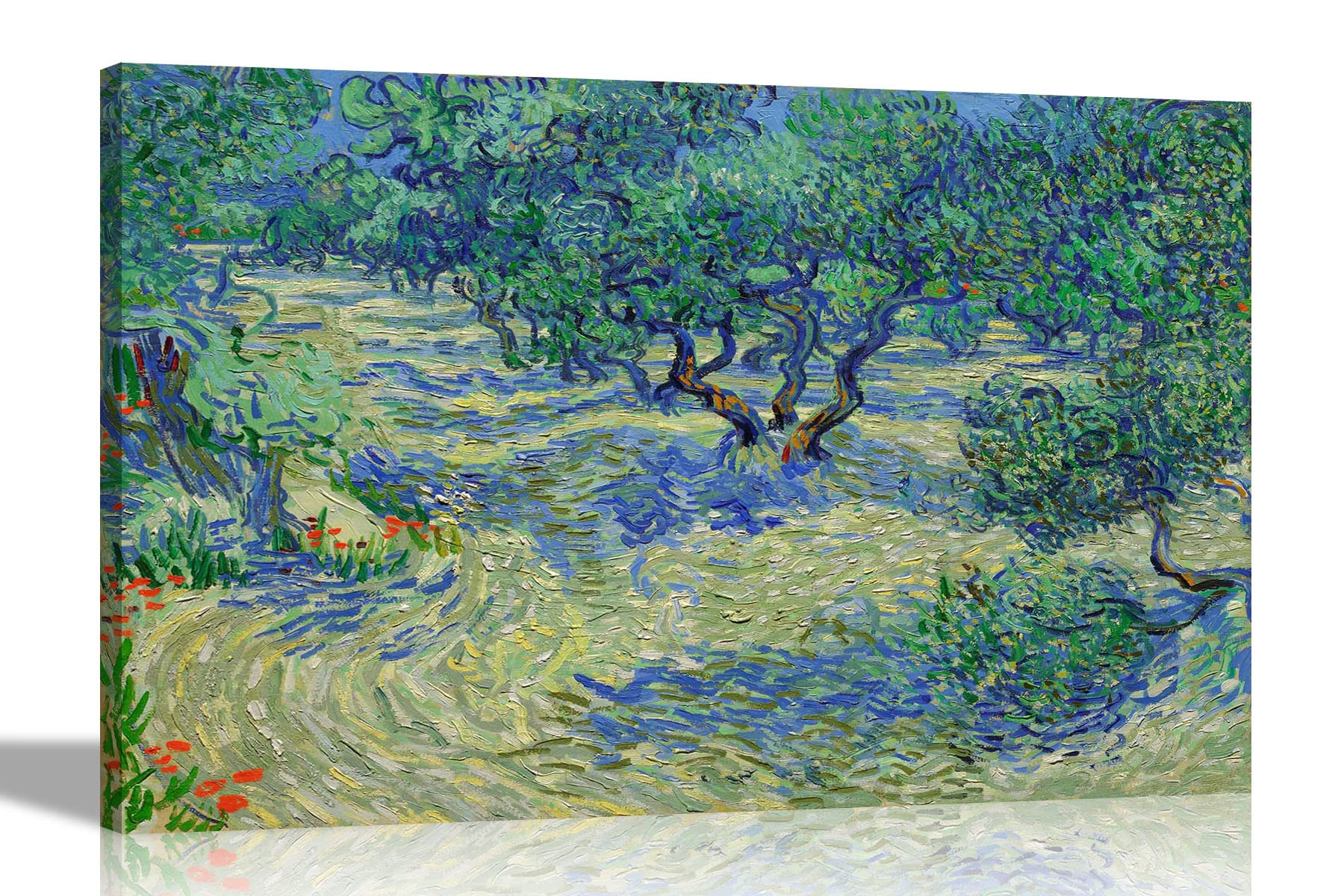 Artley Prints Olive Orchard By Vincent Van Gogh Canvas Wall Art L Landscape Colourful Framed Pictures L Landscape Artwork Large 86 X 61Cm (34 X 24 Inches) A1