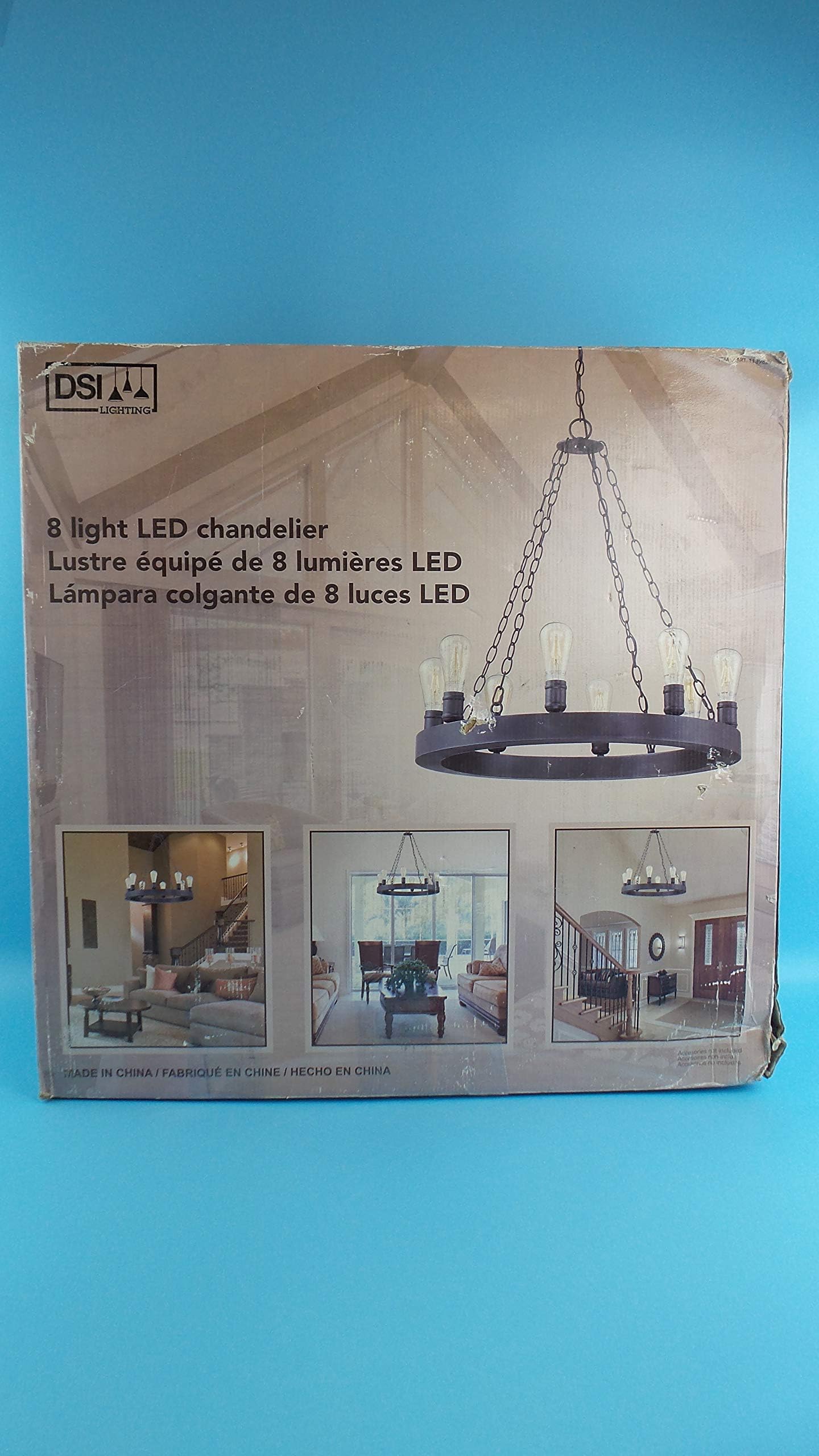 DSI Lighting 8 Light LED Chandelier in Dark Bronze