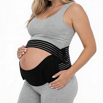 Pregnancy Belly Band, Maternity Belly Band, Black, Large