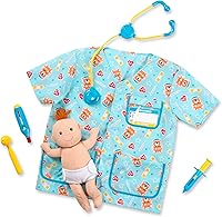 Melissa & Doug Pediatric Nurse Costume Role Play Set - 8pc with Plush Baby Doll, Stethoscope & Tools for Kids Pretend Play