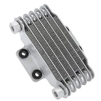 Engine Oil Cooler Radiator, Rustproof Motorcycle Oil Cooler 85ml Capacity Professional for 100CC-250CC Dirt Bike(Silver)
