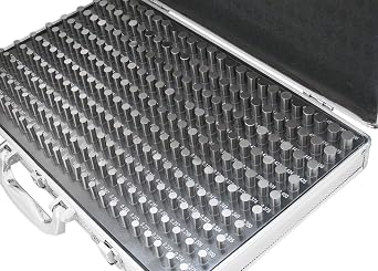 Accusize Industrial Tools 0.251-0.500, 250 Pc Steel Plug Pin Gage Set, Minus, Class Zz, with Reliable Strong Aluminum Case, M2- a