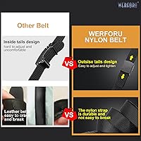 Vista 2 de WERFORU Cinturón de nailon para hombre, cinturón táctico militar, correa de lona para exteriores con hebilla de plástico