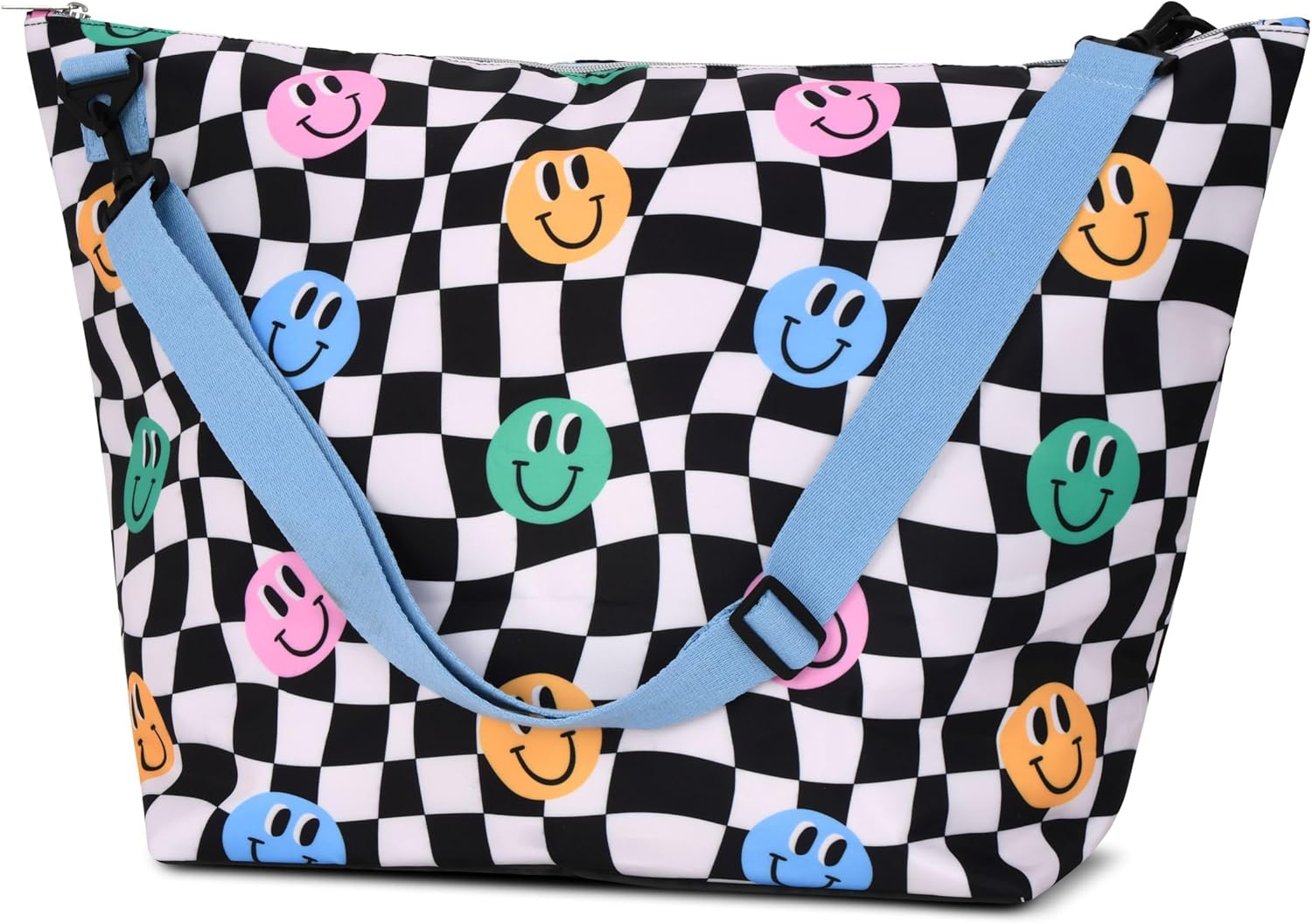 iscream Girls' Weekender Travel Tote Bag with Adjustable Strap and Interior Zipper Pocket - Bold Rainbow Collection