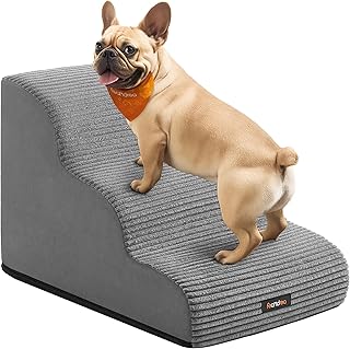 Feandrea Hundetreppe, 3 Stufen, Haustiertreppe, für kleine Hunde, Bett, Sofa, wa