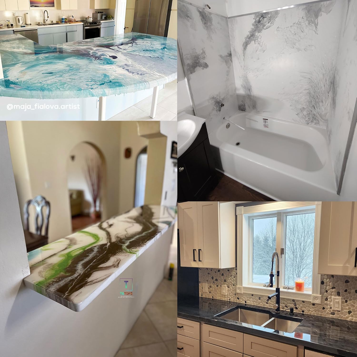Superclear Countertop Epoxy Kit,Food Grade Safe, Ultra Durable Heat UV Resistant for Kitchen Counters, Bathrooms, Bar Tops & Tables, Crystal Clear Gloss (Clear, 3 Gallon)