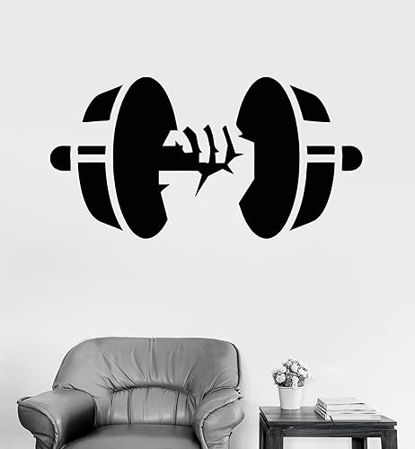 Pegatinas grandes de vinilo para pared para mancuernas de gimnasio, fitness, clubes, culturismo (336ig)