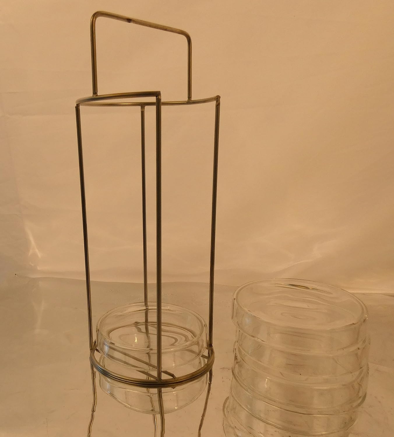 Stainless Steel Petri Dish Carrier Rack for 100 mm Glass Petri Dish, 10 Dishes, Autoclave Safe