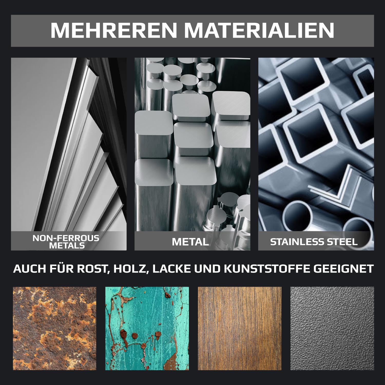 CSD Scheibe 125mm für Winkelschleifer – Reinigungsscheiben 125 mm Fein für Metall, Edelstahl, Stahl, Farbe – Schwarz Grobschleifscheiben, Gewebescheibe und Rostenferner für Flex 5 Stück GRAFF