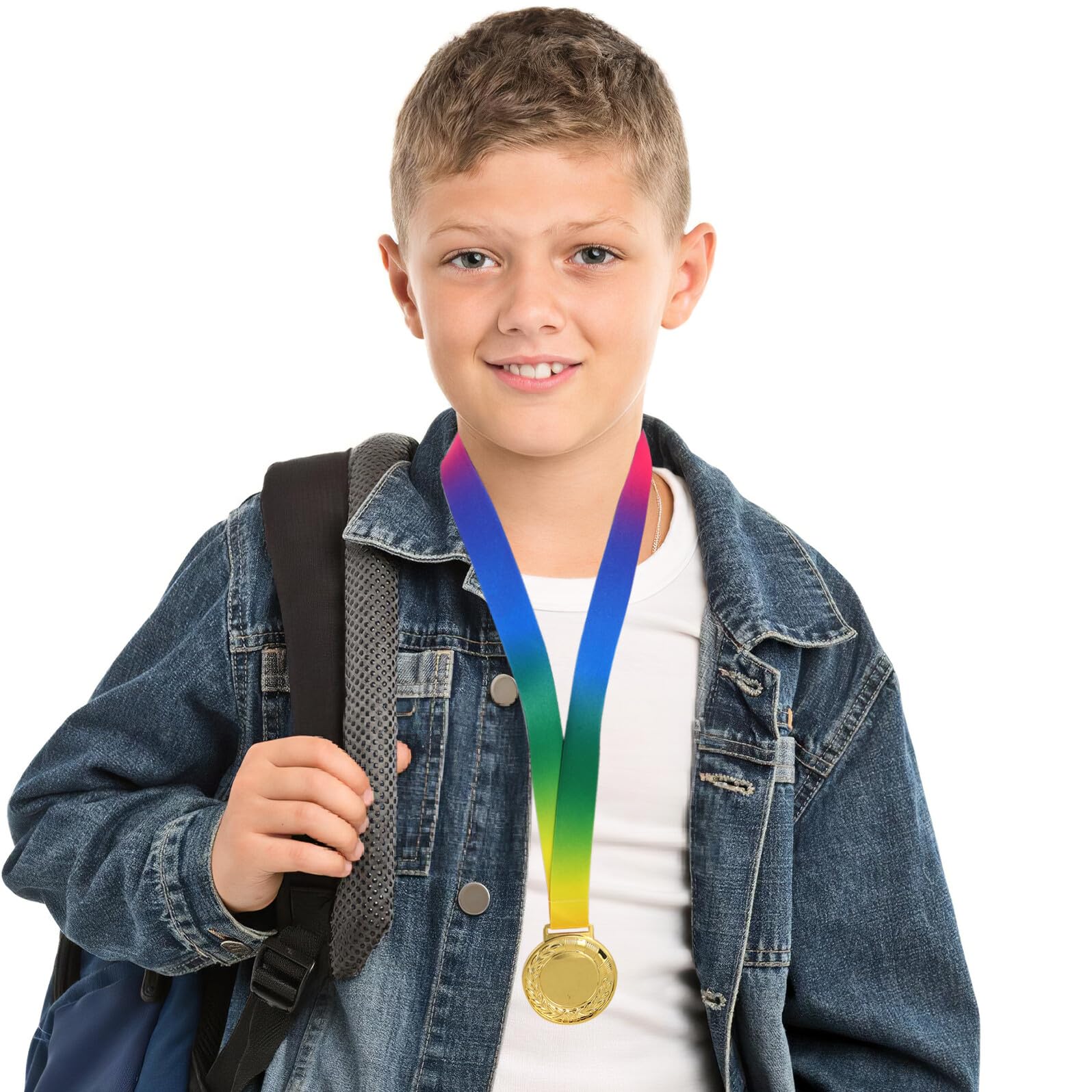 Juego de Trofeos Deportivos con Copa de 42 Cm y Medalla de Oro con Cinta para Competición de Fútbol, Trofeo y Medalla de Premio Atlético para Torneos y Eventos Deportivos