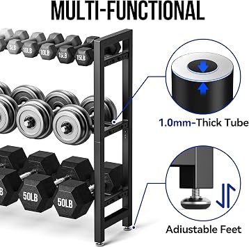 3 Tier Dumbbell Rack, Weight Rack for Home Gym