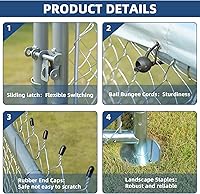 Vista 4 de Perrera grande para exteriores, jaula resistente para perros, casa para mascotas, valla de acero galvanizado, corralito para perros y cachorros