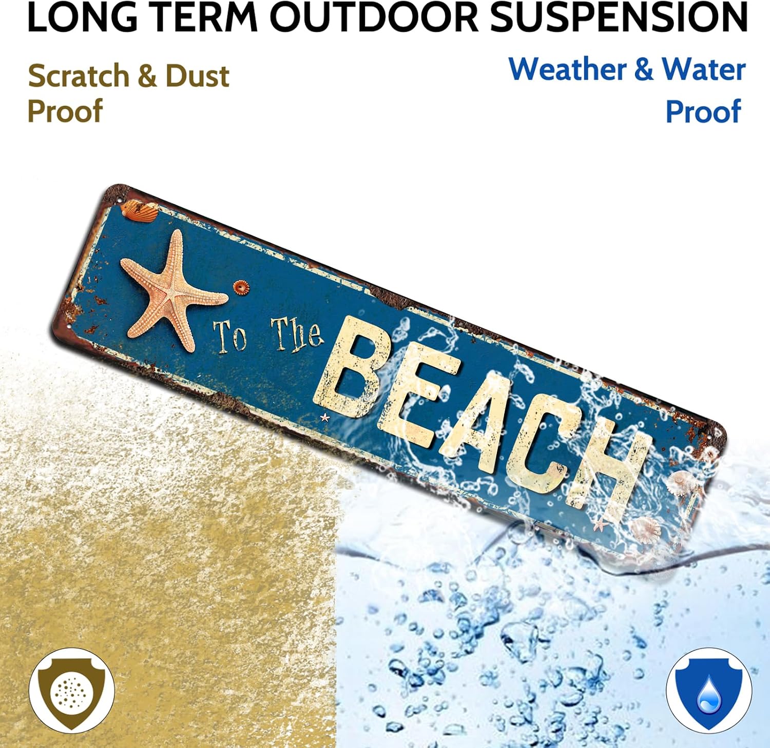 To The Beach Sign, Novelty Metal Tin Signs 4x16 Inch image 5