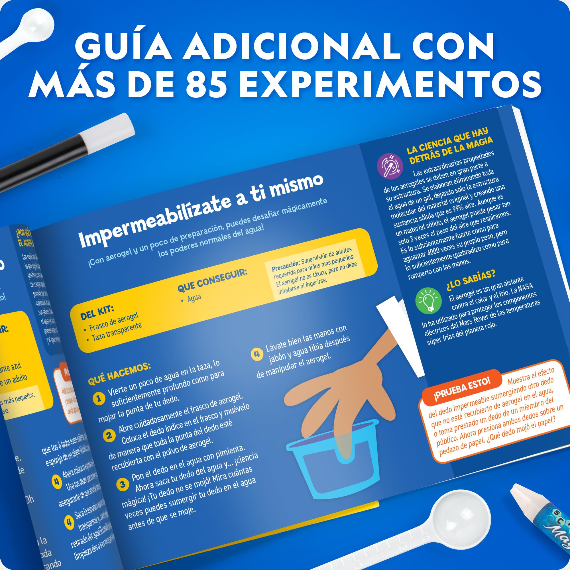 NATIONAL GEOGRAPHIC Science Magic Kit – Más de 100 experimentos científicos y trucos de magia para niños, set de química y kit de actividades CTIM, divertido juguete educativo para niños