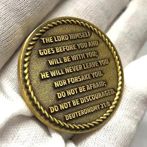 Miniatura 4 de Anclado en Cristo El Señor es mi luz y mi salvación Christian Challenge moneda versículos de la Biblia, ficha de bolsillo perfecta como regalo de