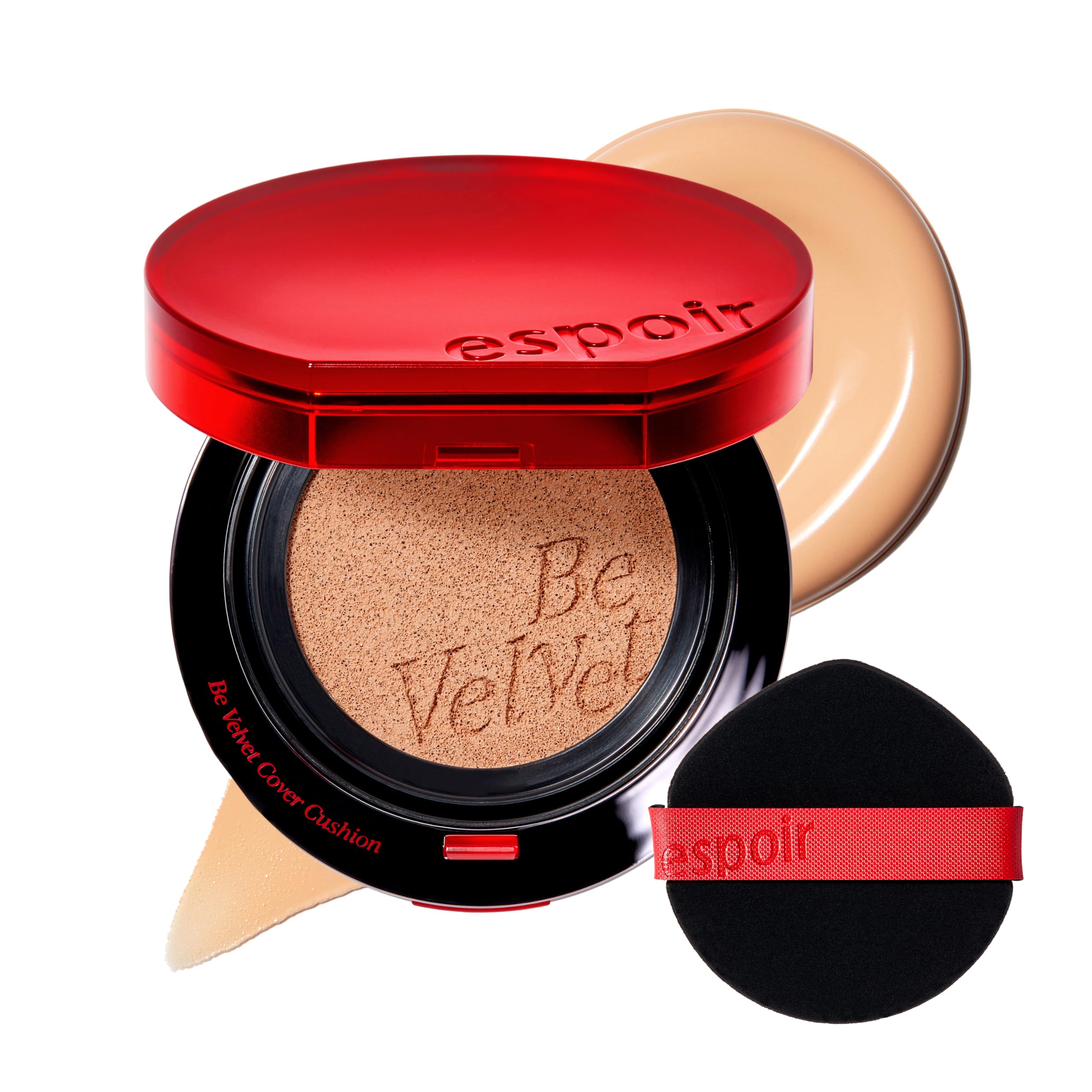 Espoir Be Velvet Cushion Foundation #25 Tan | Quick and Easy Coverage with Long-lasting Color by Zero Oxidation, Velvety Smooth Finish & Lightweight