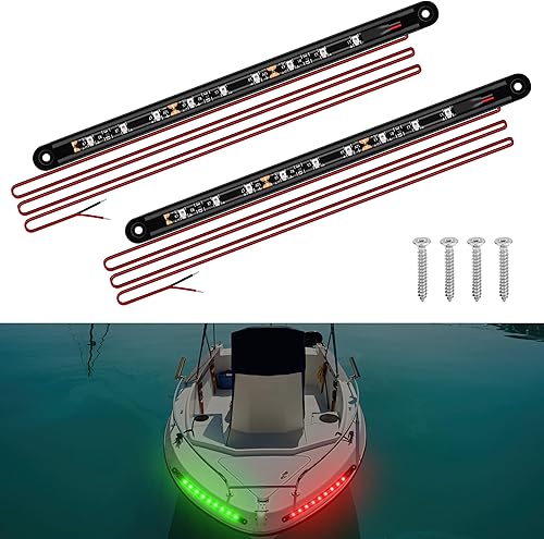 Luces de navegación para barcos, iluminación de navegación para lanchas LED, iluminación marina para pesca nocturna, luces de arco rojo y verde,