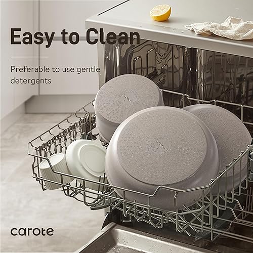 Miniatura 4 de CAROTE Juego de ollas y sartenes antiadherentes, juego de utensilios de cocina antiadherentes, mango desmontable, juegos de cocina de inducción con