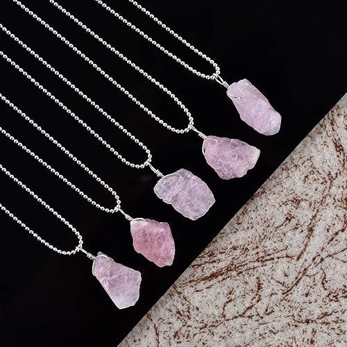 Miniatura 66 de Natural Gemstones Pendant Necklace, Rough Stones, Silver Plated, Chakra Healing Crystals, Handmade, Wedding, Birthday, Minimalist, Jewelry for Women
