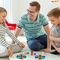 Vista 4 de Chivao Juego de 10 juegos de rueda giratoria multicolor en blanco borrable juego de matemáticas con flechas giratorias de plástico para premios