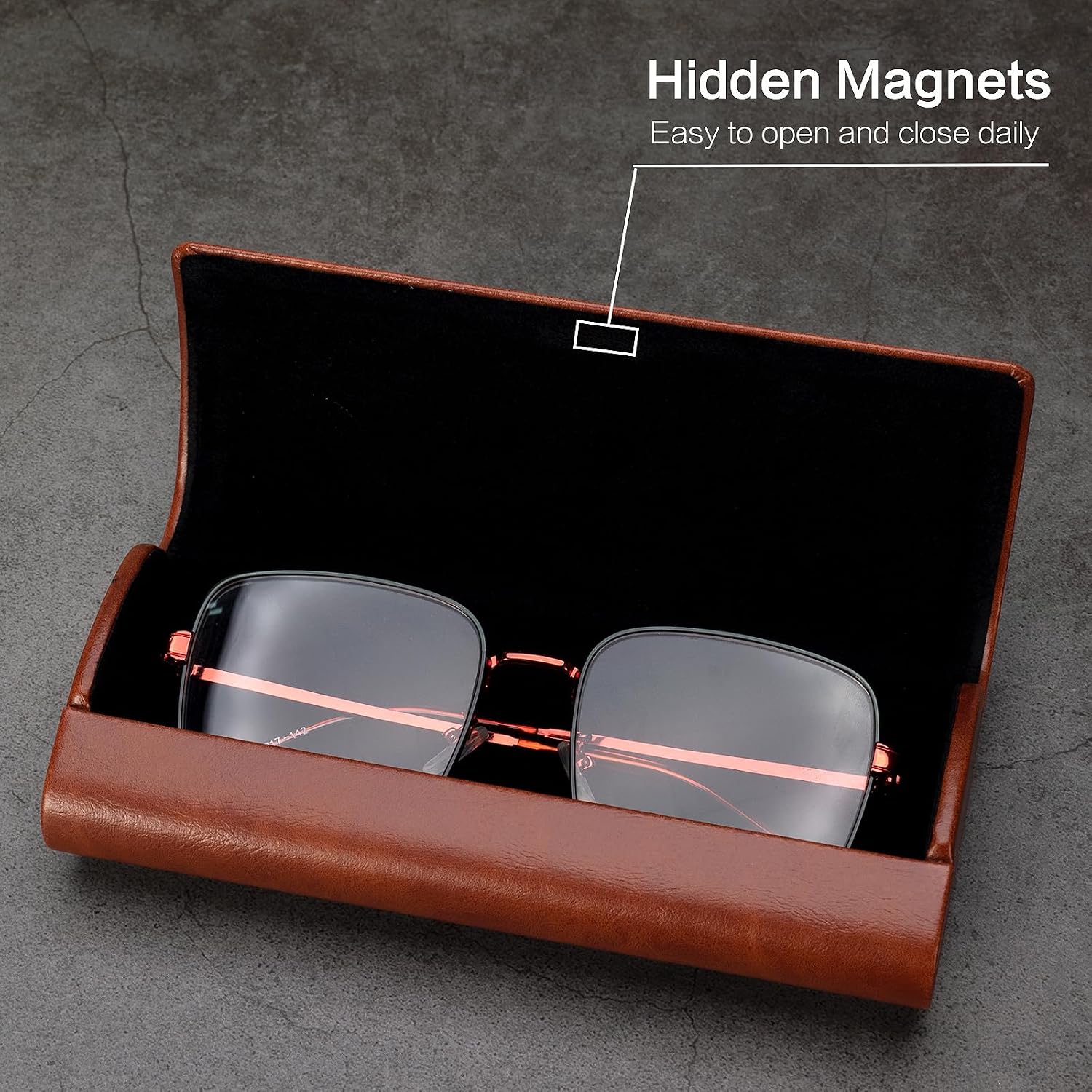 Vemiss Hard Shell Eyeglass Cases, Lightweight Portable Glasses Case for Women Men image 4