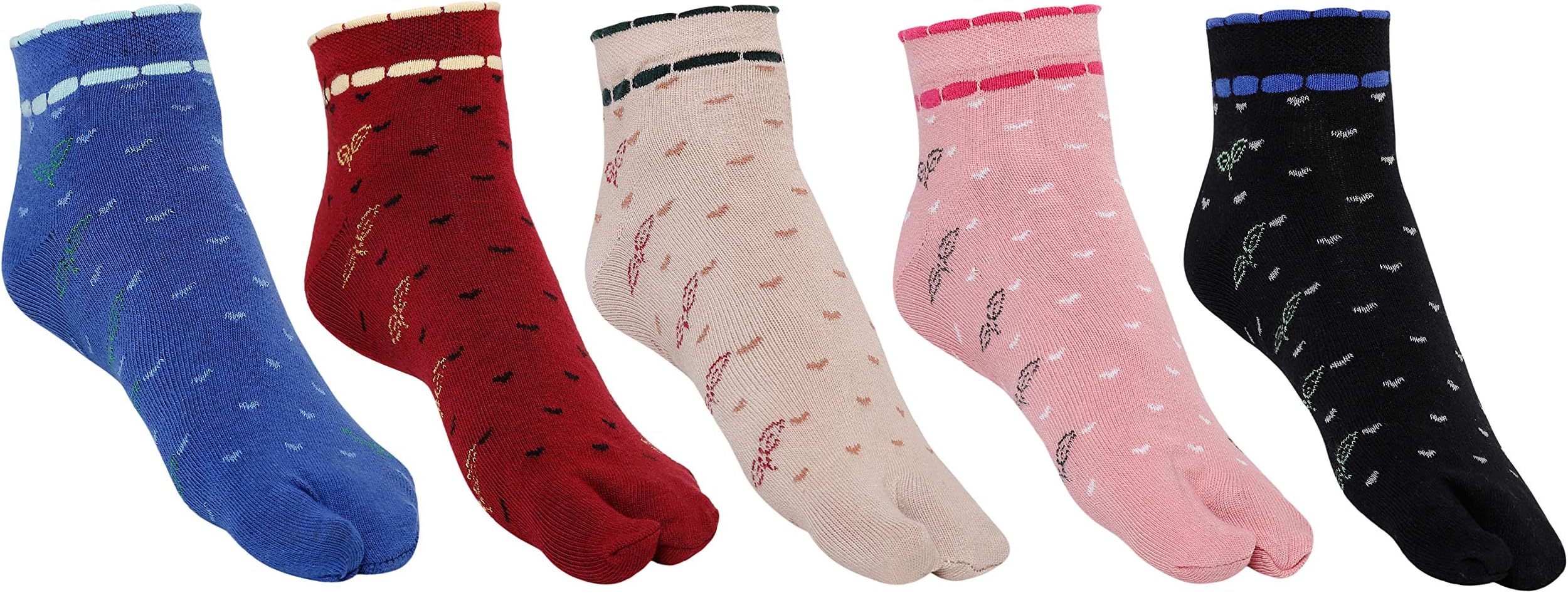 Women's Ankle Length Cotton Socks (Pack Of 5 Pairs) (SCS-WS-02_Multicolour)