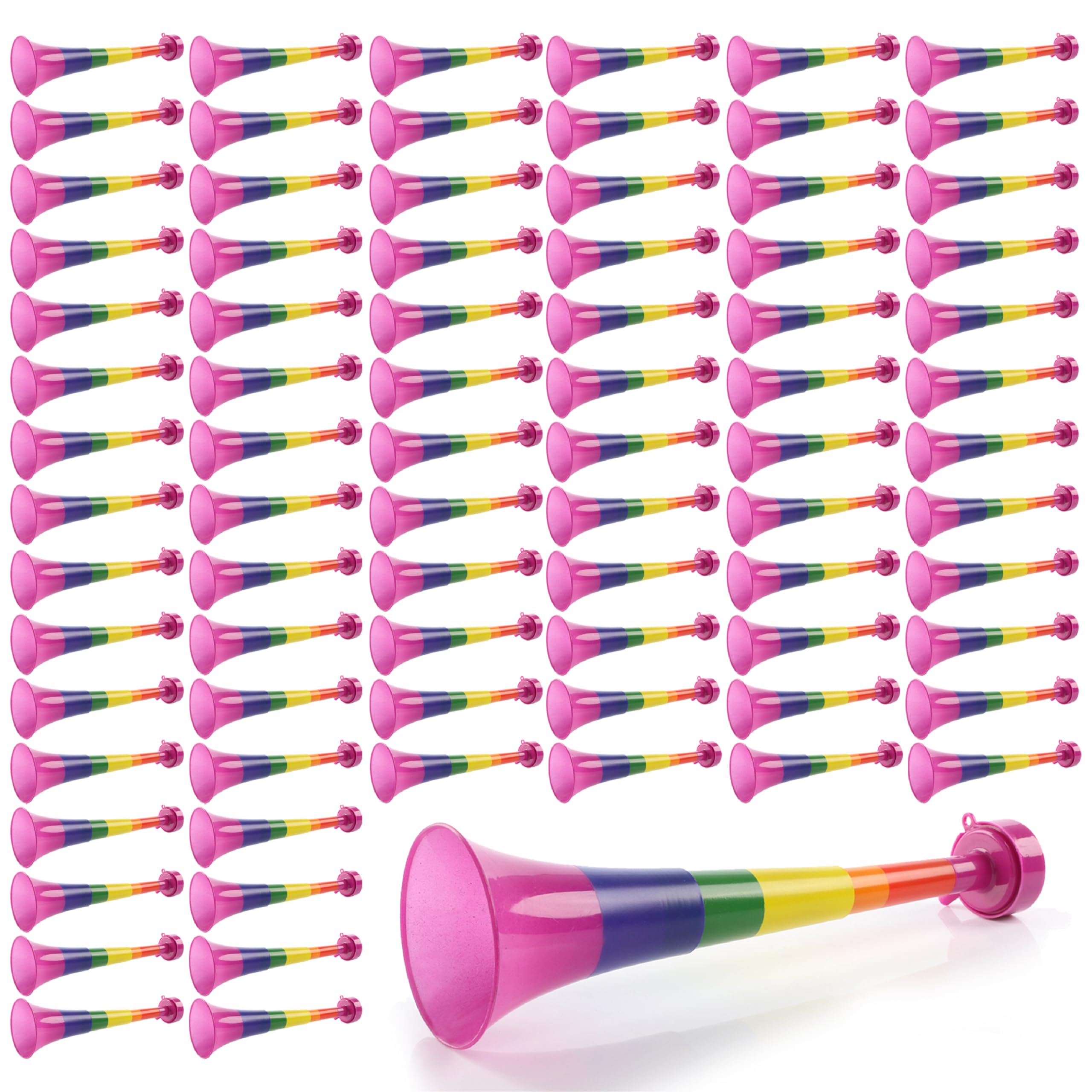 Rainbow Pride Vuvuzela zestaw głośników o długości 80–27 cm w kolorach tęczy – idealny dodatek na miesiąc dumy, marsze dumy i imprezy dumy