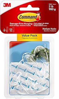 Command 17091CLRVP Medium, 6 Hooks, Clear